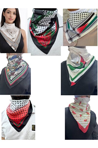 ALDAIYR Eșarfă cu tematică palestiniană 50x50, unisex, potrivită pentru utili...
