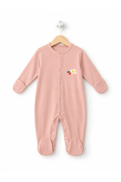 Baby Fou Kız Bebek Kendinden Eldivenli Patikli Tulum