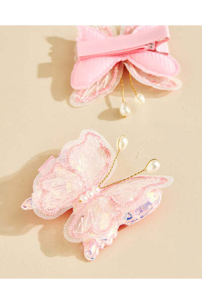REDTAG Girls Assorted Butterfly Hair Clip 2 Piece Set