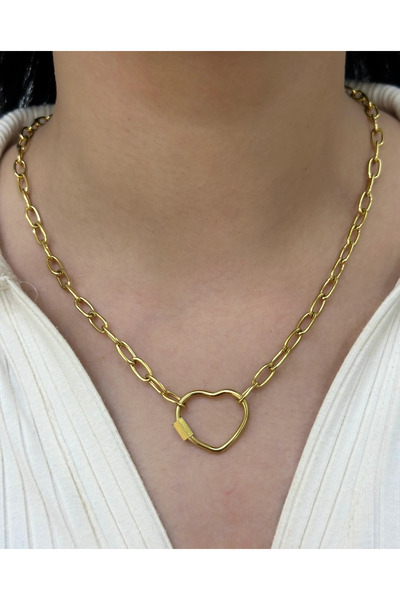 FM 💎   Premium Gold Color 316L Steel Heart Model Shiny and Stylish Vip Serie...