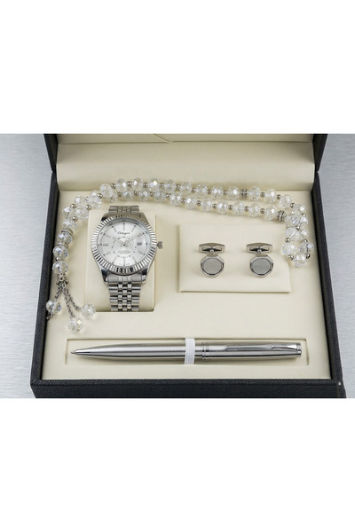 GiftBoxConcept Luxury Men's Gift Set – Watch, Pen, Cufflinks, and Prayer Bead...