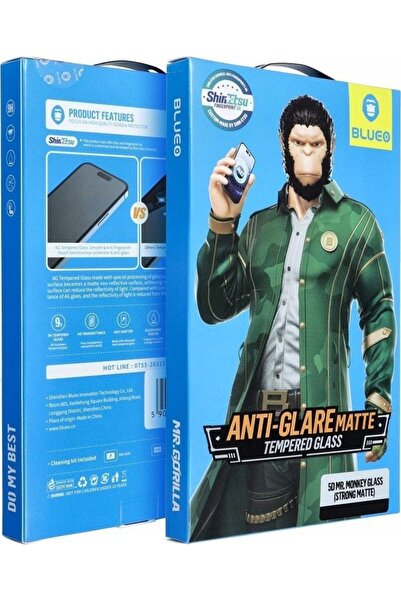 BLUEO Sticlă securizată 5D Mr. Monkey - Apple iPhone 16 Pro Max negru (Mată R...