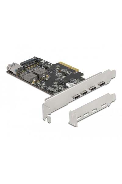 DELOCK PCI Express x4 Karte zu 4x USB Type-C ext. + 1x USB Type-A int. SuperS...