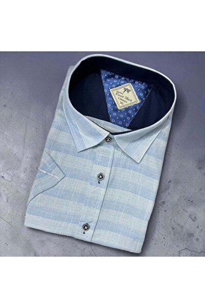 EREN STYLE Linen Classic 100% Cotton Short Sleeve Anti-Sweat Shirt