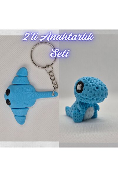 3DAtölyeMaker Light Blue Flexible Stingray and Light Blue Mesh Pattern Moving...