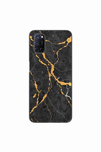 OEM Case compatible with Oppo A72 Silicon Gel Tpu Model Noir Gold Marble