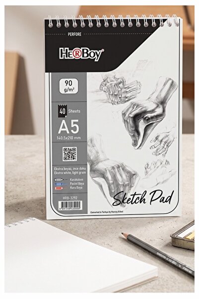 Artlantis Caiet de schițe cu spirală A5 cm 1 bucată Herboy 90 gr Caiet de sch...