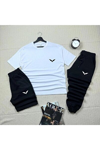 x-compass life Men Women Oversize 3-Piece Set T-Shirt Shorts Sweatpants Combi...