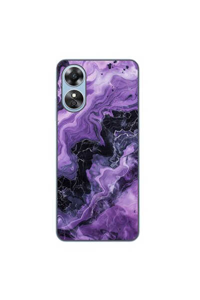 OEM Калъф, съвместим с Oppo A17, силиконов гел TPU, с абстрактен десен на лил...