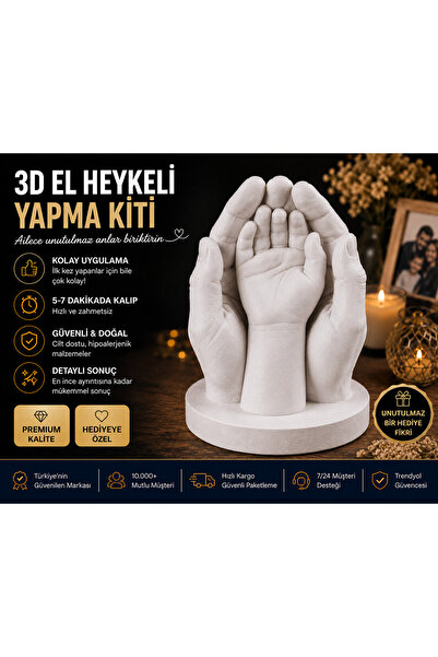 Vass Bros Aile Anı Kiti 3d El Heykeli Anne Baba Çocuk El Heykel Kiti