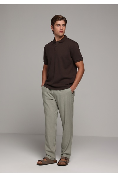 Colin's Regular Fit Mid Waist Straight Leg Men's Green Trousers