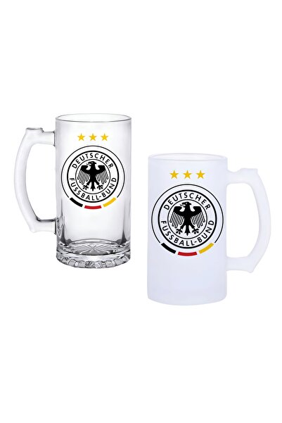 Ghostbastır Germany National Team Beer Glass with Handle Frosted or Transpare...