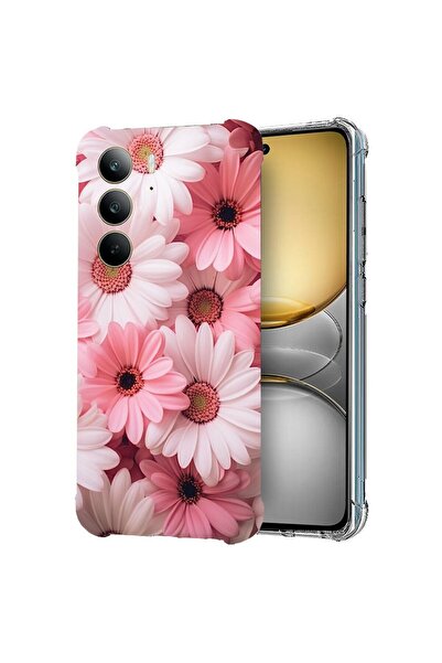 bestcase ¬Æ Husa pentru Realme C75, Anti Shock 1.5MM, Pink Daisy, Protectie c...