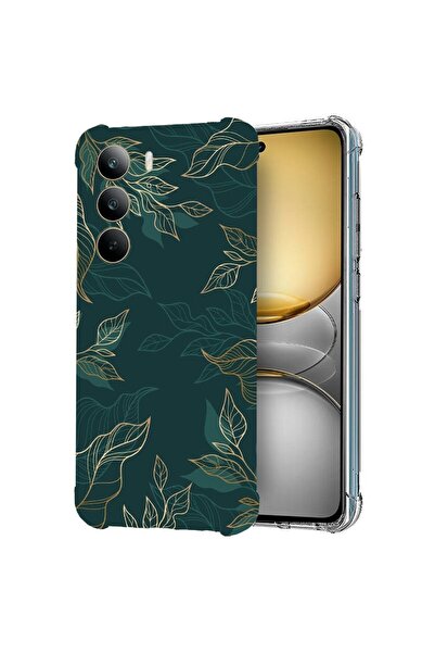 bestcase ¬Æ Husa pentru Realme 14x 5G, Anti Shock 1.5MM, Green Feathers, Prot...