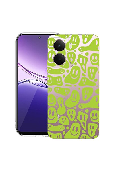 bestcase Husă pentru Realme P3 cu design Green Acid Smiley, din silicon trans...