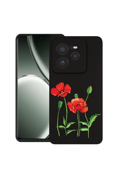 bestcase ¬Æ Husa pentru Realme GT 7 Pro cu Design Red Poppy, TPU Mat Ultra Sl...