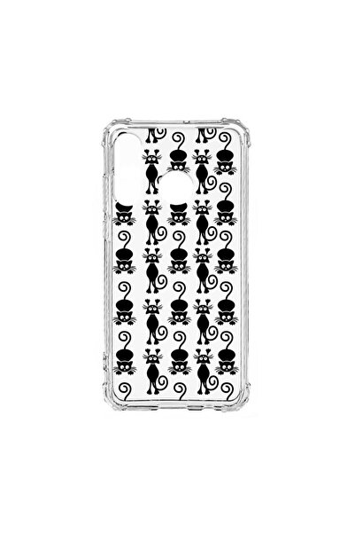 bestcase Husă Antișoc din Silicon Compatibilă cu Huawei P30 Lite, Pisică Neag...