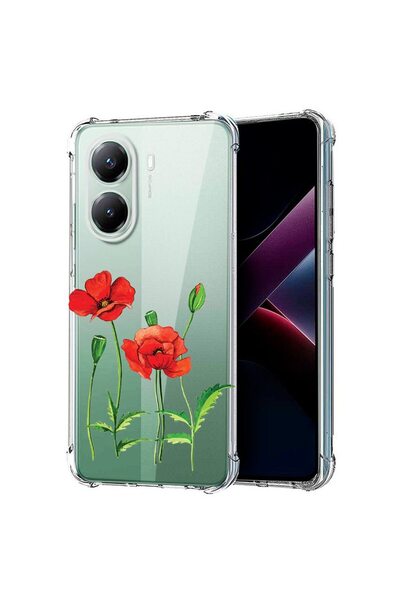 bestcase ¬Æ Husa compatibila Poco X7 Pro 5G, Anti Shock 1.5MM, Red Poppy, Pro...