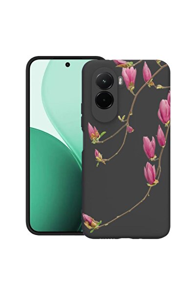 bestcase Ултра тънък TPU калъф, съвместим с Poco M7, Флорален - Минималистичн...