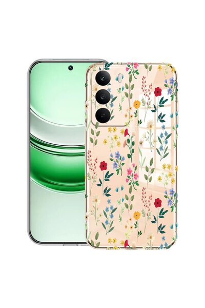 bestcase Husa transparentă din silicon pentru Realme C71, Flori de primăvară,...