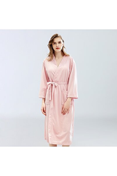 Choice23 M Pink Spring and Summer Waffle Bathrobe Men and Women Sauna Clothin...