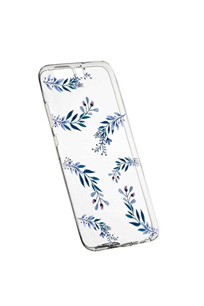 bestcase Θήκη σιλικόνης, Διάφανη, Λεπτή, Μπλε λουλούδια, 116, Huawei Y6 2018