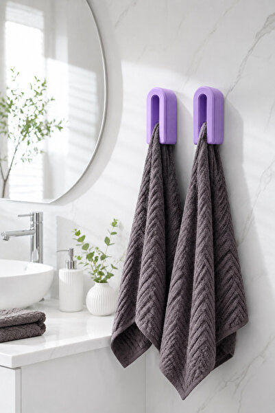Arvella Studio Adhesive Modern Towel Rack Set of 2 |   Wall Towel Holder With...