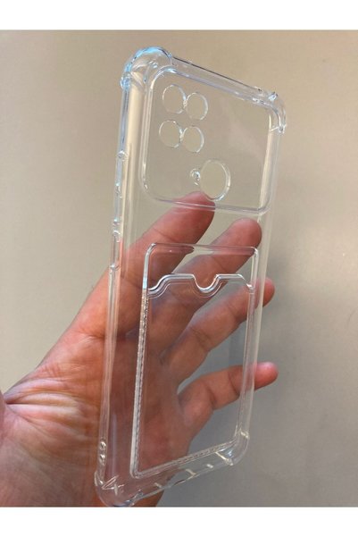 Newon Redmi 10C Transparent Card Holder Business Card Silicone Phone Case Cov...