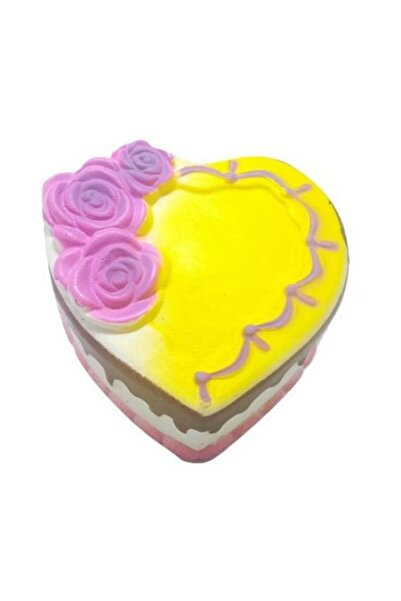 Urban Trends Jucărie squishy în formă de tort inimă, cu revenire lentă, 12 cm