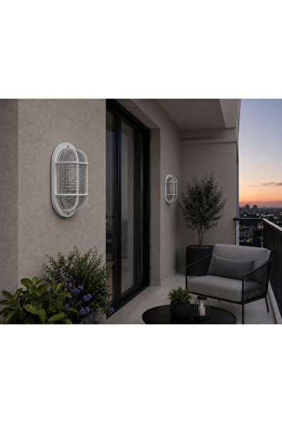 kialed 2’li Oval Kafesli Duvar Armatürü Seti Ampulsüz – E27 Duy Bahçe Balkon ...