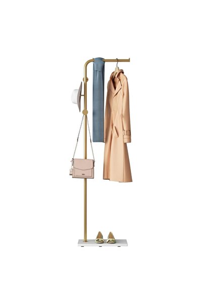 Zztcmp Modern L-Shaped Clothes Rack | Metal Garment Rack with Rod & 3 Hooks |...
