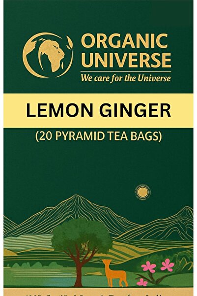 Organic UNIVERSE Lemon & Ginger Tea Whole Leaf Tea | 20 Pyramid Tea Bags | Ar...