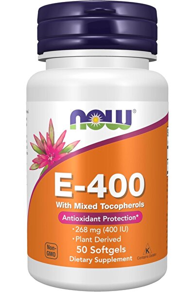 Now E-400 مع كبسولات التوكوفيرول الناعمة 50 حبة # 8909