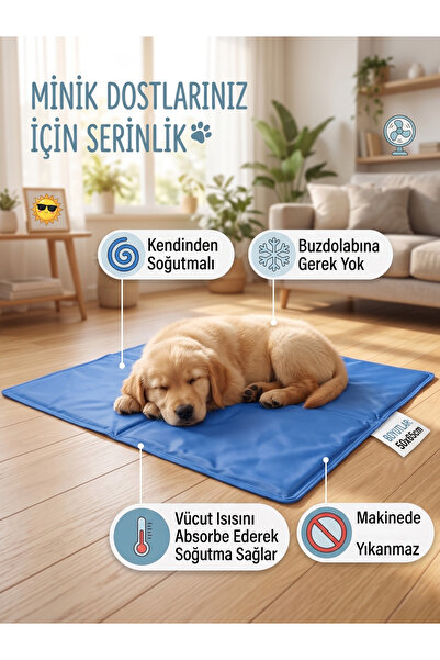Tasma Market 50x65 cm Kendinden Soğutmalı Köpek Minderi Jel Teknolojili Serin...