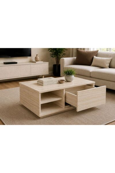 VİNMOB TV ÜNİTELERİ MODERN ÇEKMECELİ OS02 ORTA SEHPA & COFFEE TABLE / 80x120 cm