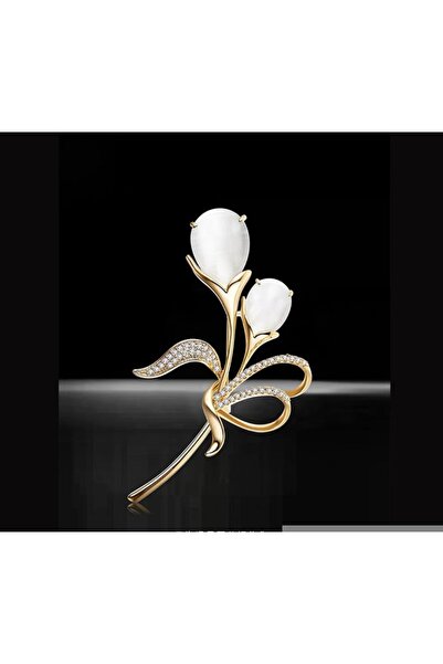asc.home Lale model gold renk broş 5.5 cm yükseklik