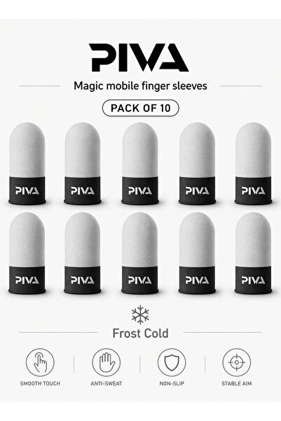 piva 10 أغطية أصابع للألعاب المحمولة - غطاء أصابع من الألياف الفضية الباردة ل...