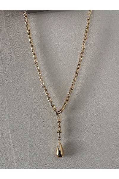 Bade Jewelry Vip Gold Pendant Lamp Detailed Modern Anti-Tarnish Steel Necklace