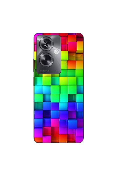OEM Θήκη συμβατή με Oppo A79 5G Σιλικόνης Gel TPU με σχέδιο Πολύχρωμα Κύβοι