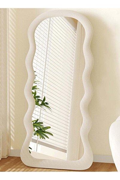 Arabest Full Body Mirror with Wavy Frame, Standing Dressing Mirror for Bedroo...