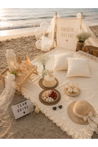 NURGİTA HOME Otantik Piknik Seti & Vintage Piknik Örtüsü & Bride Party Seti (...