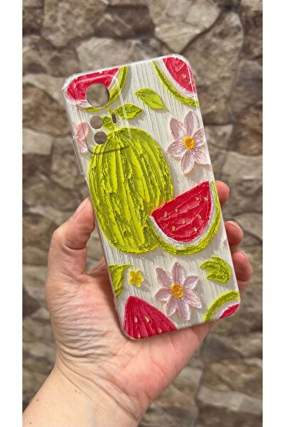 Vip Case Redmi Note 12S Uyumlu Karpuz Desenli Yaz Temalı Şeffaf Darbe Emici K...