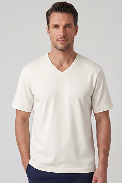 goffra Ανδρικό T-Shirt Vision V-Neck Premium Quality από βαμβάκι με πυκνή υφή...