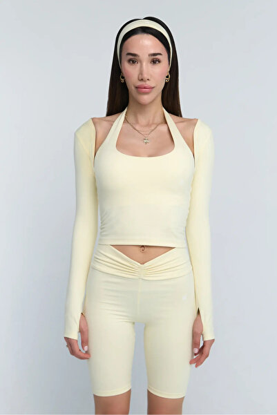 zynexonline BASE Halter Yaka Crop ve Bolero Set