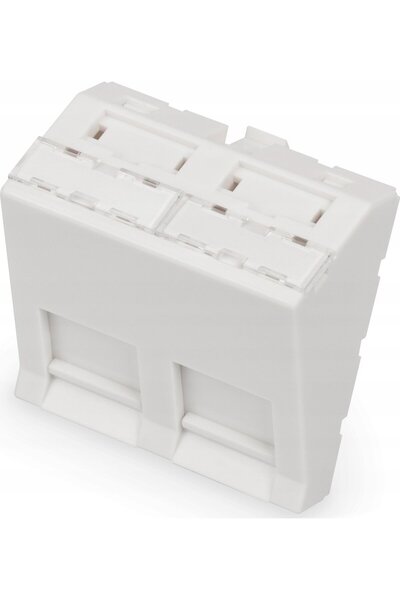 Digitus Adaptor cablu M45 2x Keystone, 45x45mm pentru praf alb DN-93802-7-SH