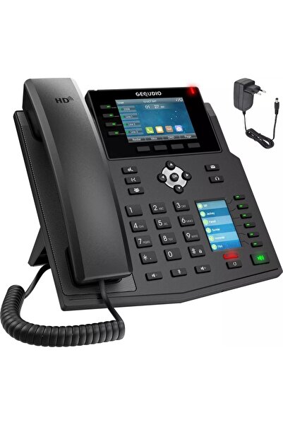 Gequdio Set telefon IP GX5+ cu sursă de alimentare
