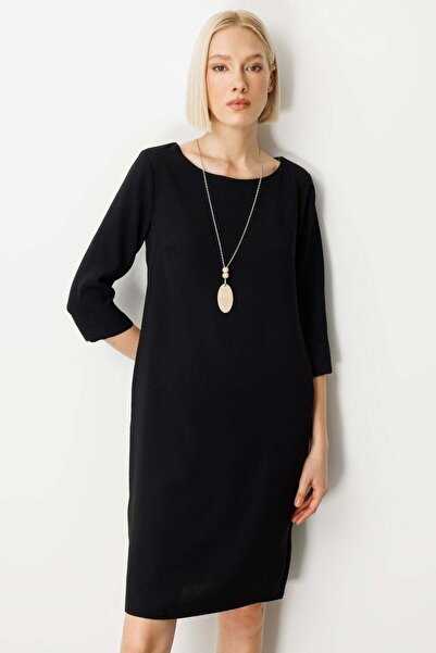 GONCA Mi Dress Wide Zero Necklace Collar Turunan Sleeves Crepe