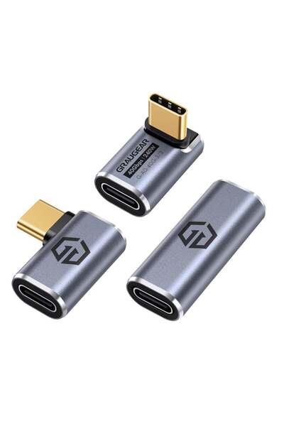 Graugear Adaptor USB-C de 40Gbps din aluminiu, pachet de 3