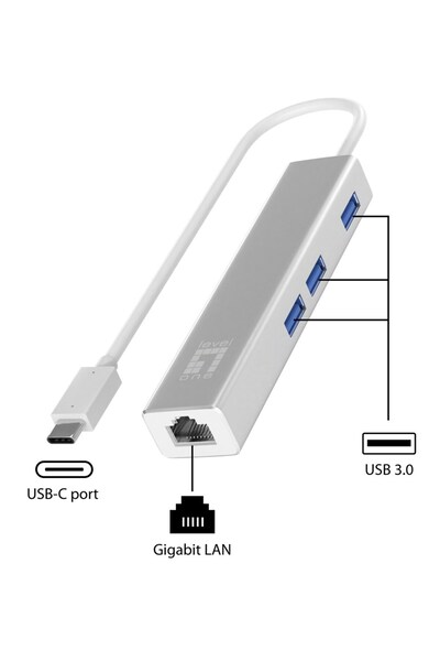 LEVEL ONE Adaptor de rețea Gigabit USB-C USB-0504