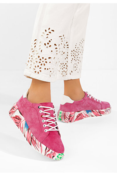 B T Shoes Women's Leather sneakers Sandrina fuchsia